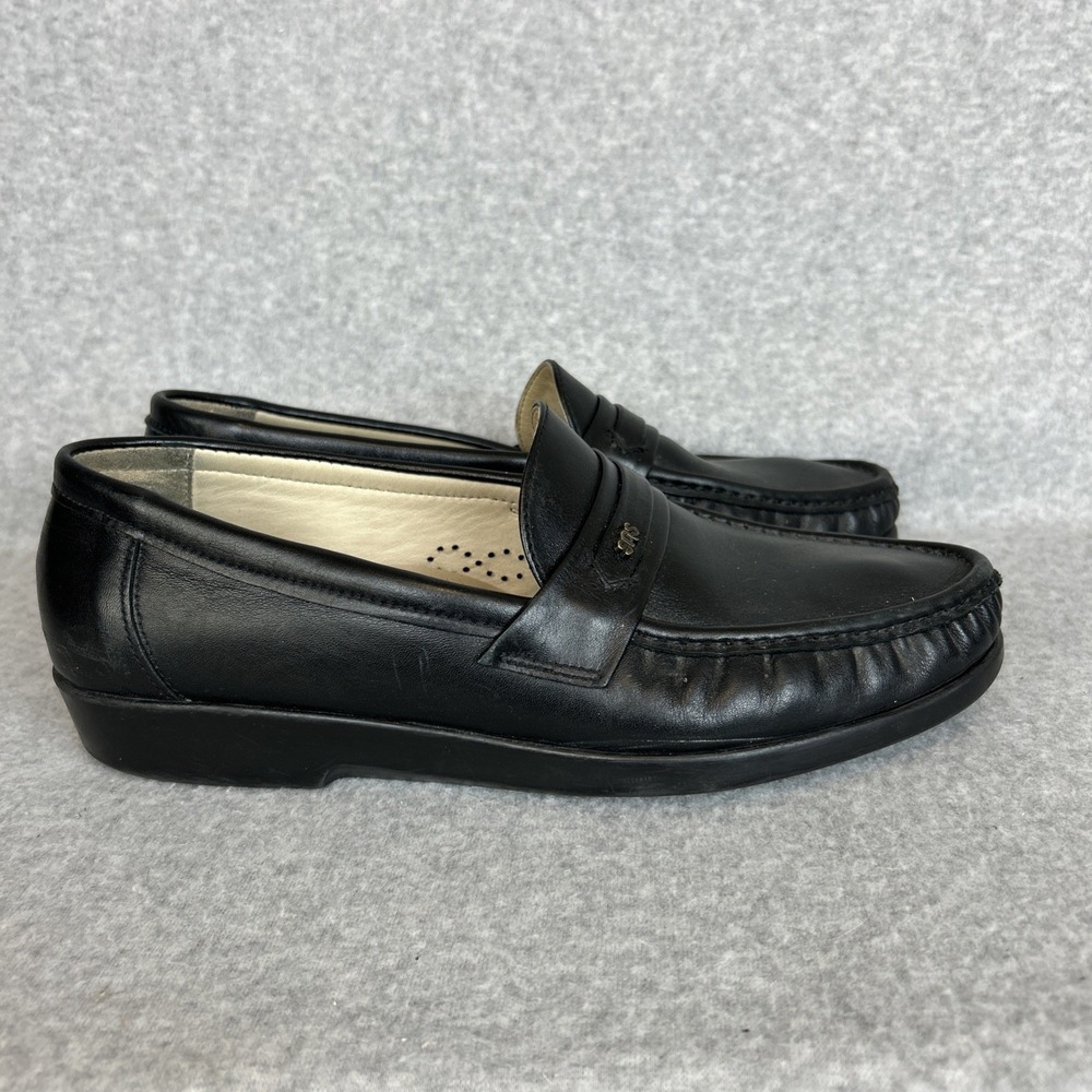SAS Shoes Ace Men's Slip-On Loafers Sz 9.5M Black Handsewn Leather USA Made